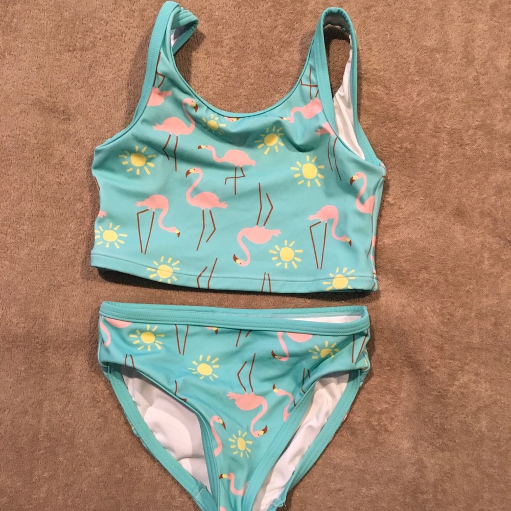 Hanna Andersson Flamingo swimsuit Sz 100/4